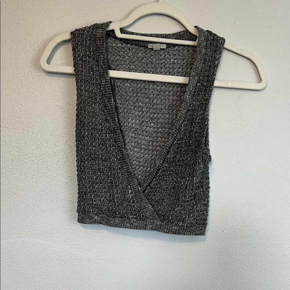 Gray Knit Sleeveless Top